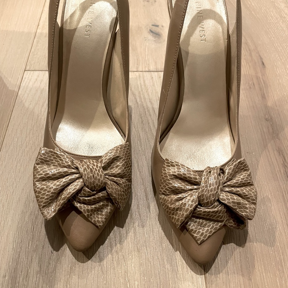 Nine West Leather Slingback Heels